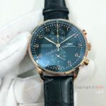 IWC Portuguese Black Face Rose Gold Chronograph Watch High Quality Replica Watches China